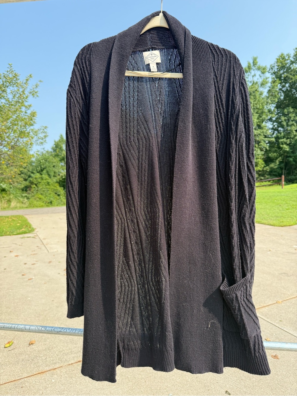 St. John's Bay Black Open-Front Shawl Collar Cardigan